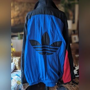 RARE Vintage Adidas Jacket Big Logo Multi Color Windbreaker